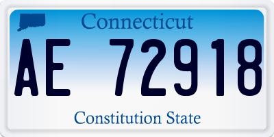 CT license plate AE72918