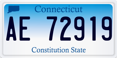 CT license plate AE72919