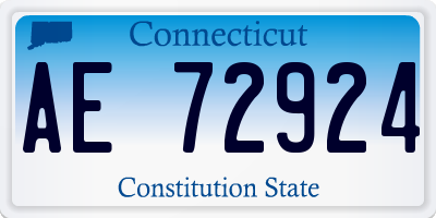 CT license plate AE72924