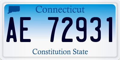 CT license plate AE72931