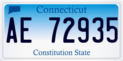 CT license plate AE72935