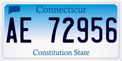CT license plate AE72956