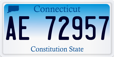 CT license plate AE72957