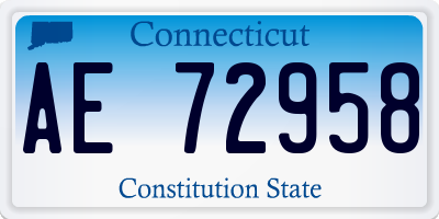 CT license plate AE72958