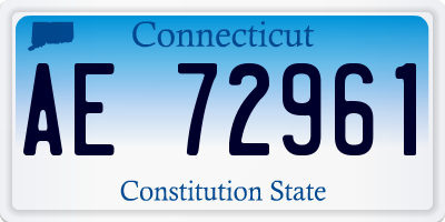 CT license plate AE72961