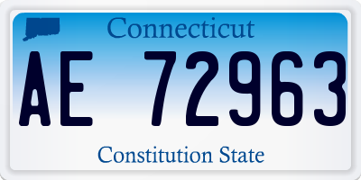 CT license plate AE72963