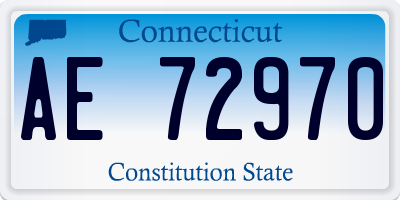 CT license plate AE72970