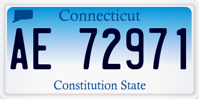 CT license plate AE72971