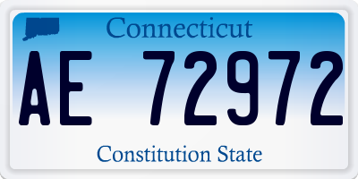 CT license plate AE72972