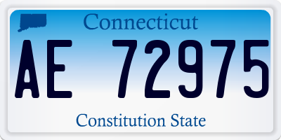 CT license plate AE72975
