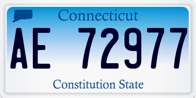 CT license plate AE72977