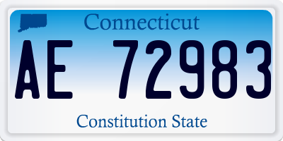 CT license plate AE72983