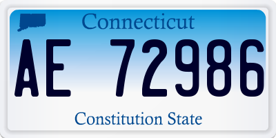 CT license plate AE72986