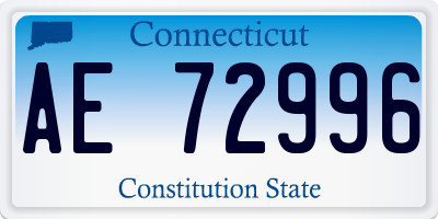 CT license plate AE72996