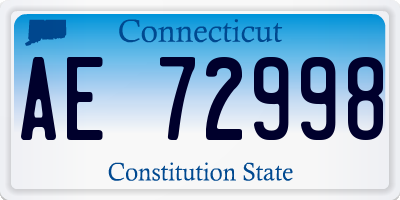 CT license plate AE72998
