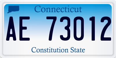 CT license plate AE73012