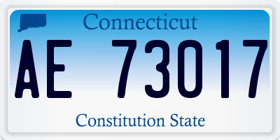 CT license plate AE73017