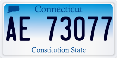 CT license plate AE73077