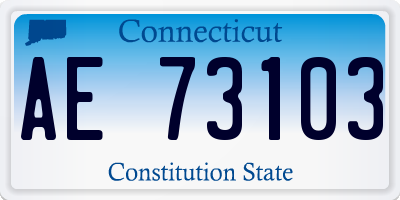CT license plate AE73103
