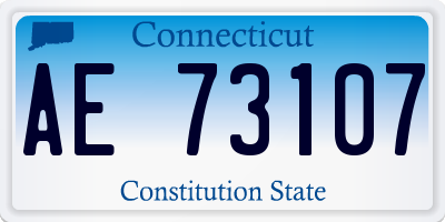 CT license plate AE73107