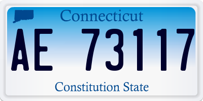 CT license plate AE73117