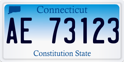 CT license plate AE73123