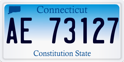 CT license plate AE73127