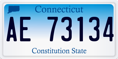 CT license plate AE73134