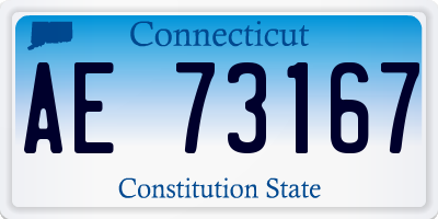 CT license plate AE73167