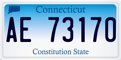 CT license plate AE73170