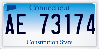 CT license plate AE73174