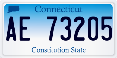 CT license plate AE73205