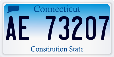 CT license plate AE73207