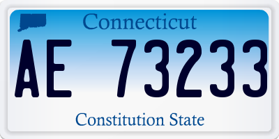 CT license plate AE73233