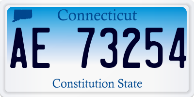 CT license plate AE73254