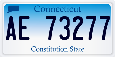 CT license plate AE73277