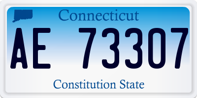 CT license plate AE73307