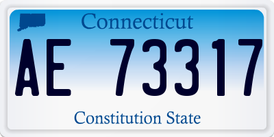 CT license plate AE73317