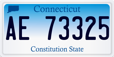 CT license plate AE73325