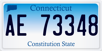 CT license plate AE73348
