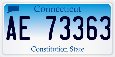 CT license plate AE73363