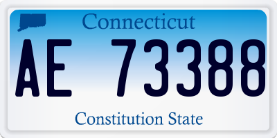 CT license plate AE73388
