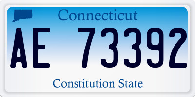 CT license plate AE73392