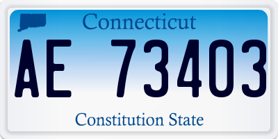 CT license plate AE73403