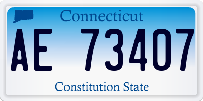 CT license plate AE73407