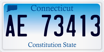 CT license plate AE73413