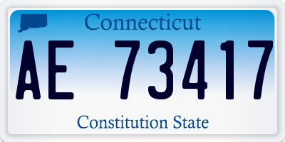 CT license plate AE73417