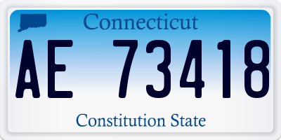 CT license plate AE73418