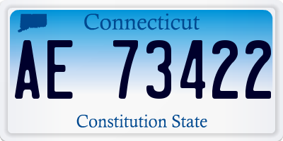 CT license plate AE73422