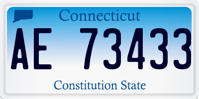 CT license plate AE73433